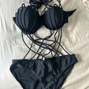 Black Strappy Monokini